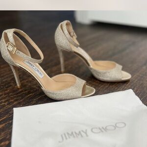 Jimmy Choo Sparkling Gold Heels